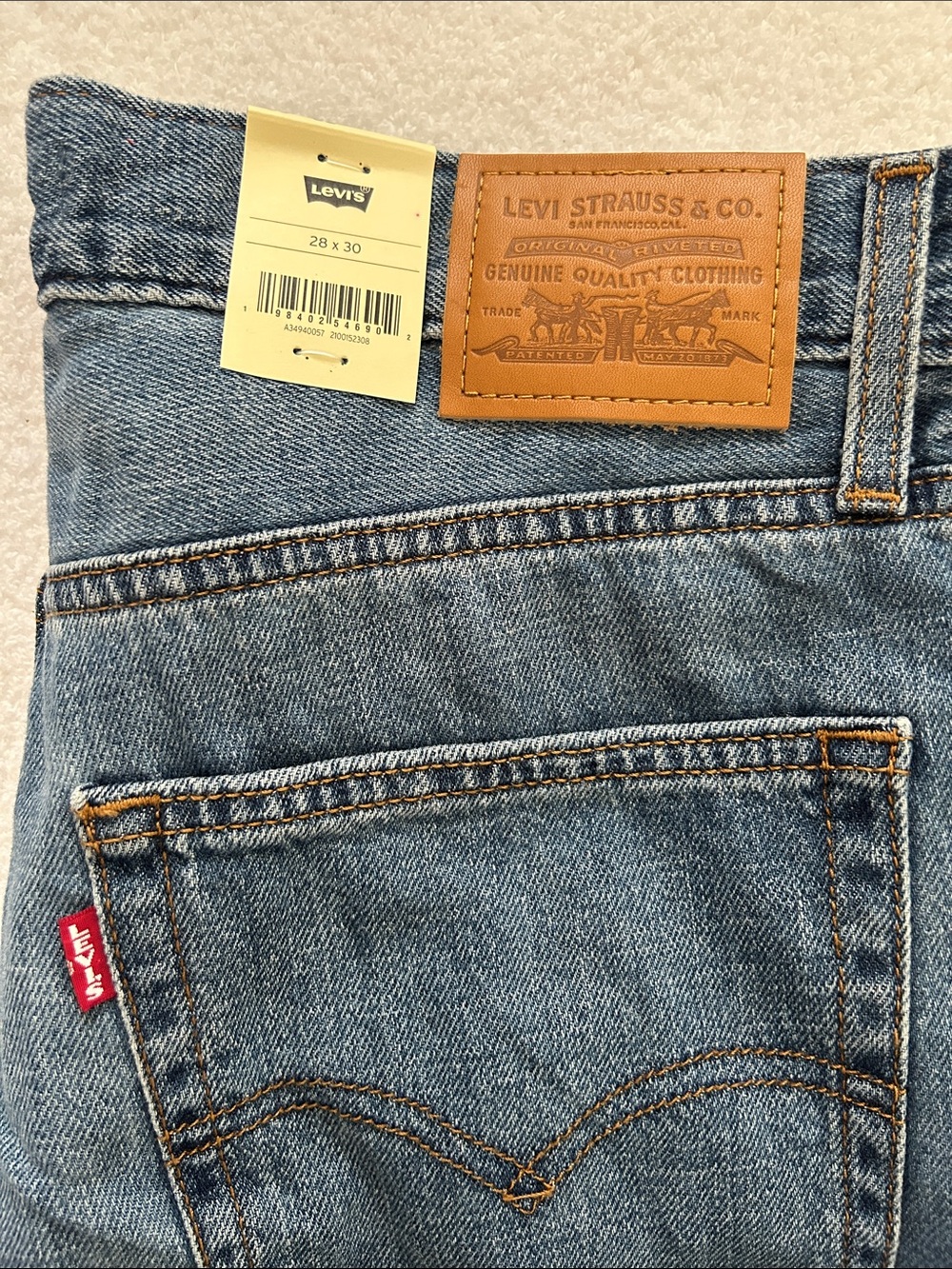 Levi's 28 x 30 Jeans Premium Baggy Dad Linen + Denim Lightweight Medium Wash NWT - Picture 6 of 15